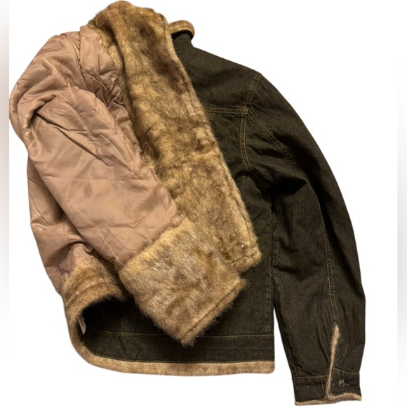 Comfort Denim Brown Denim Jacket with Faux Fur Trim Size XL Made In Pakistan. - Picture 11 of 13